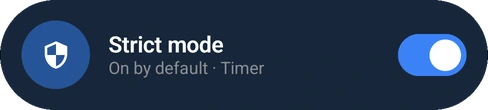 From a running Moat session: Strict mode, on by default, with a timer.